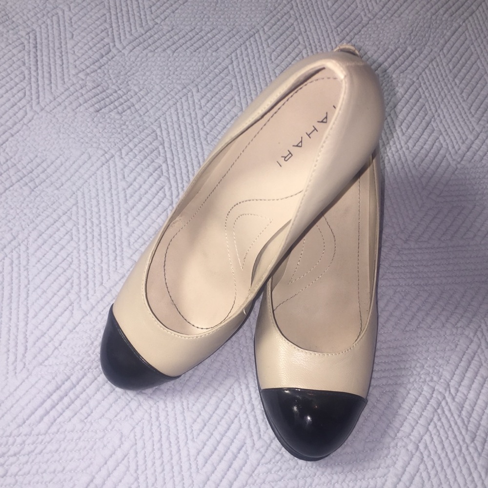 3 for $25 Tahari Black Toe Nude Pumps